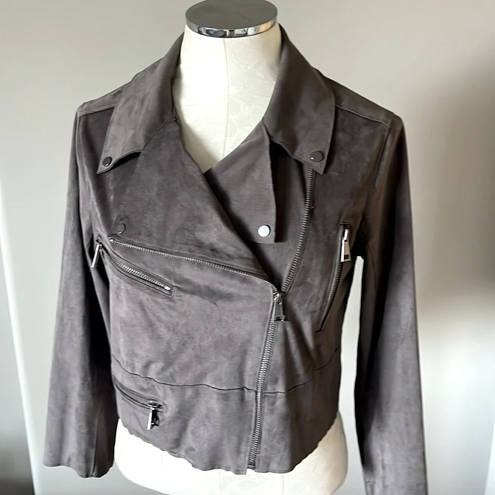 Hutch Faux Suede Leather Moto jacket - Picture 3 of 8